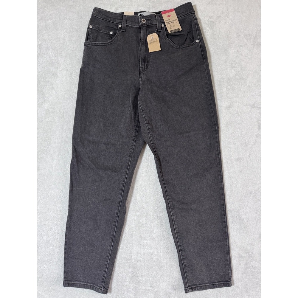 Levi's SilverTab Mom Jeans Womens 30x27 Black Denim High-Waisted Relaxed Tapered